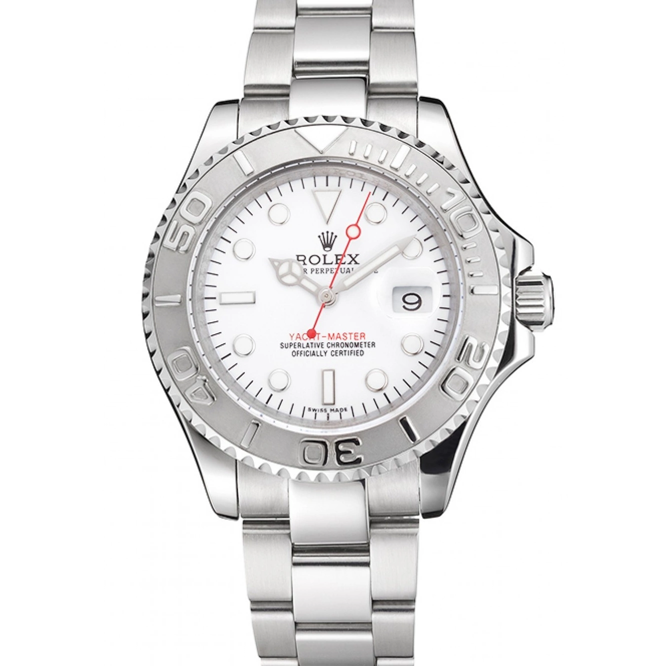 AAA replica watch Dial Case And Bracelet Rolex Steel White Staniless Swiss Yacht-Master 0803
